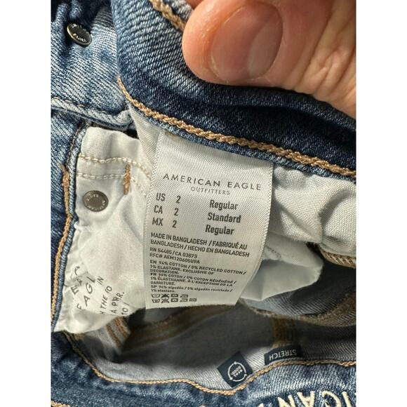 American Eagle Super Baggy High Rise Cargo Skater Jeans Size 2 Y2K Streetwear - Picture 5 of 15